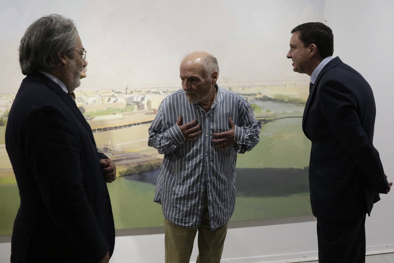 Momento en el que Antonio López inaugura la exposición 'Arquitecturas en proceso'