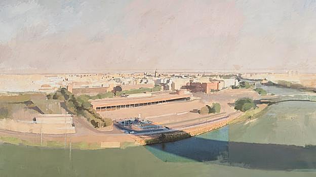 Uno de los cuadros del pintor Antonio López que se pueden ver en la exposición del Colegio de Arquitectos de Sevilla