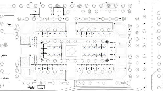 Mapa de la Feria del Libro de Sevilla
