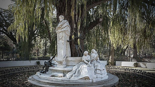 El parque de María Luisa con el monumento a Gustavo Adolfo Bécquer