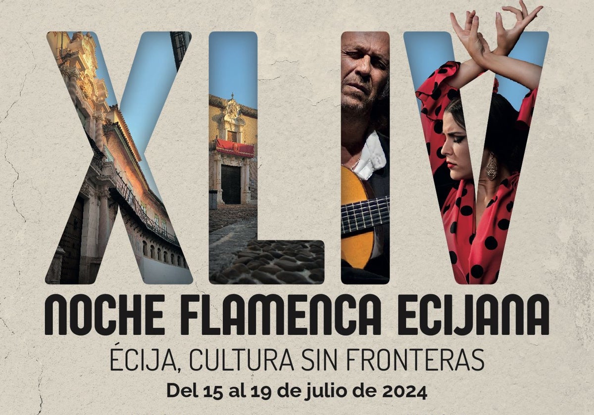 Detalle del cartel de la XLIV Noche Flamenca Ecijana