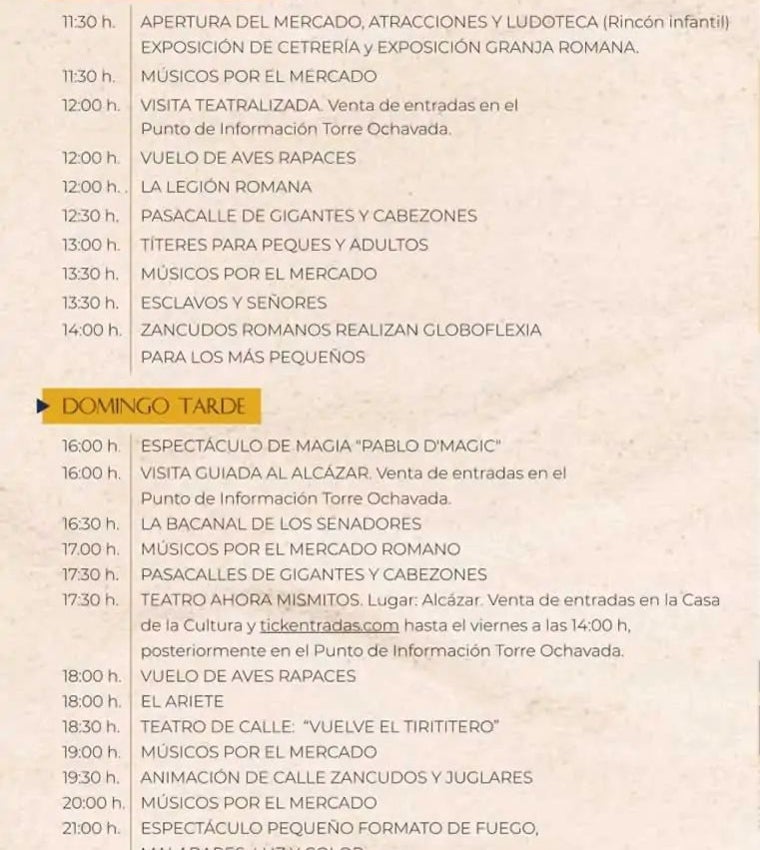 Programación del domingo 20