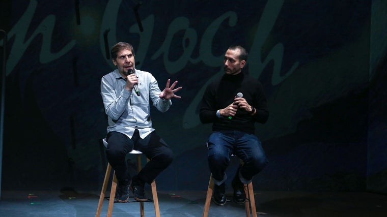 Dario Regattieri y Sebastián Prada durante la presentación de la obra