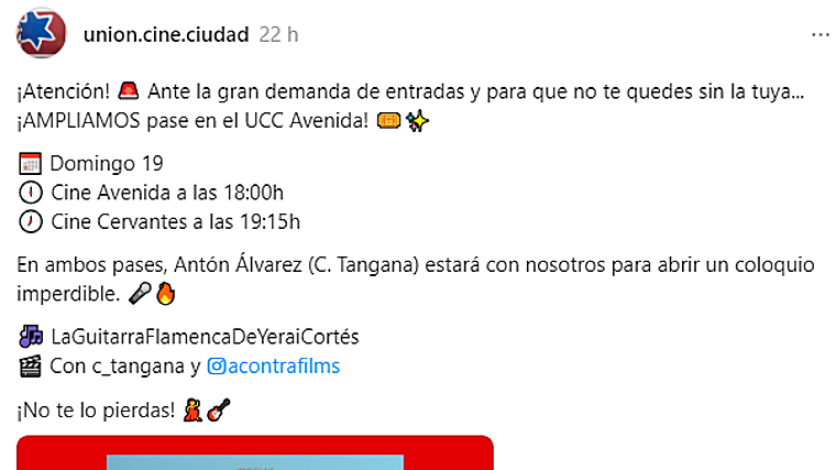 Anuncio de la amplaición de los pases para el domingo