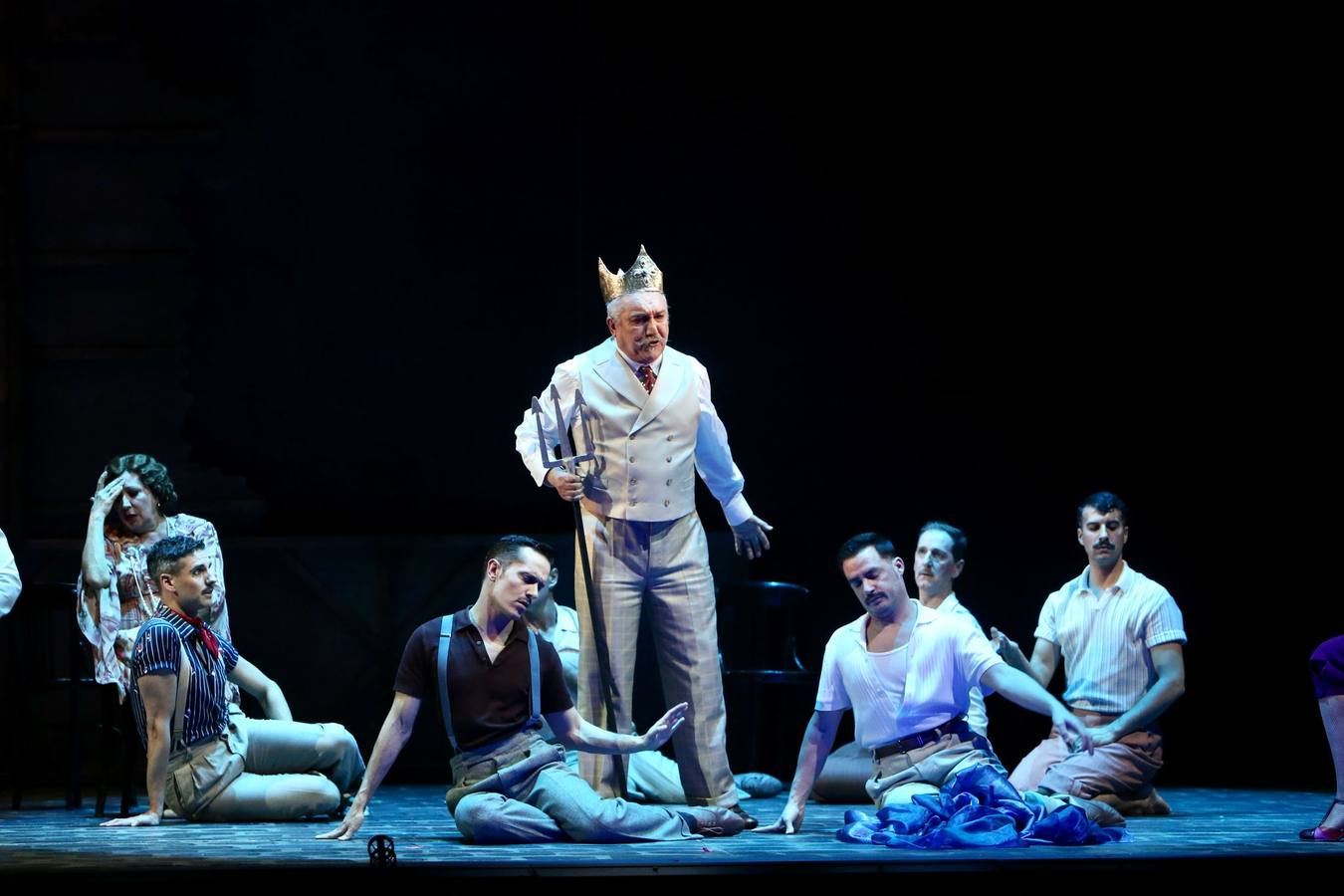 Momento del ensayo previo al estreno en el Maestranza de la zarzuela 'La verbena de la Paloma'