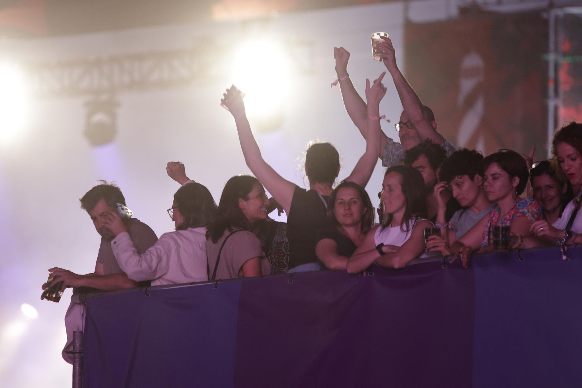 Un grupo de aficionados en el concierto de Mikel Izal