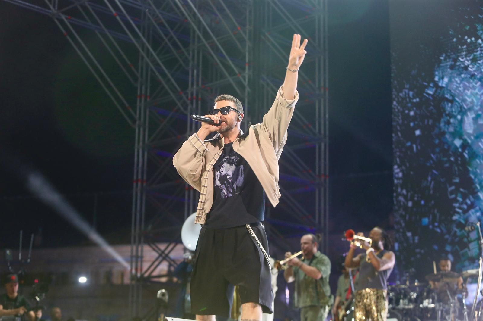 Un momento del concierto inaugural del Icónica Santalucía Sevilla Fest 2025, con Justin Timberlake 