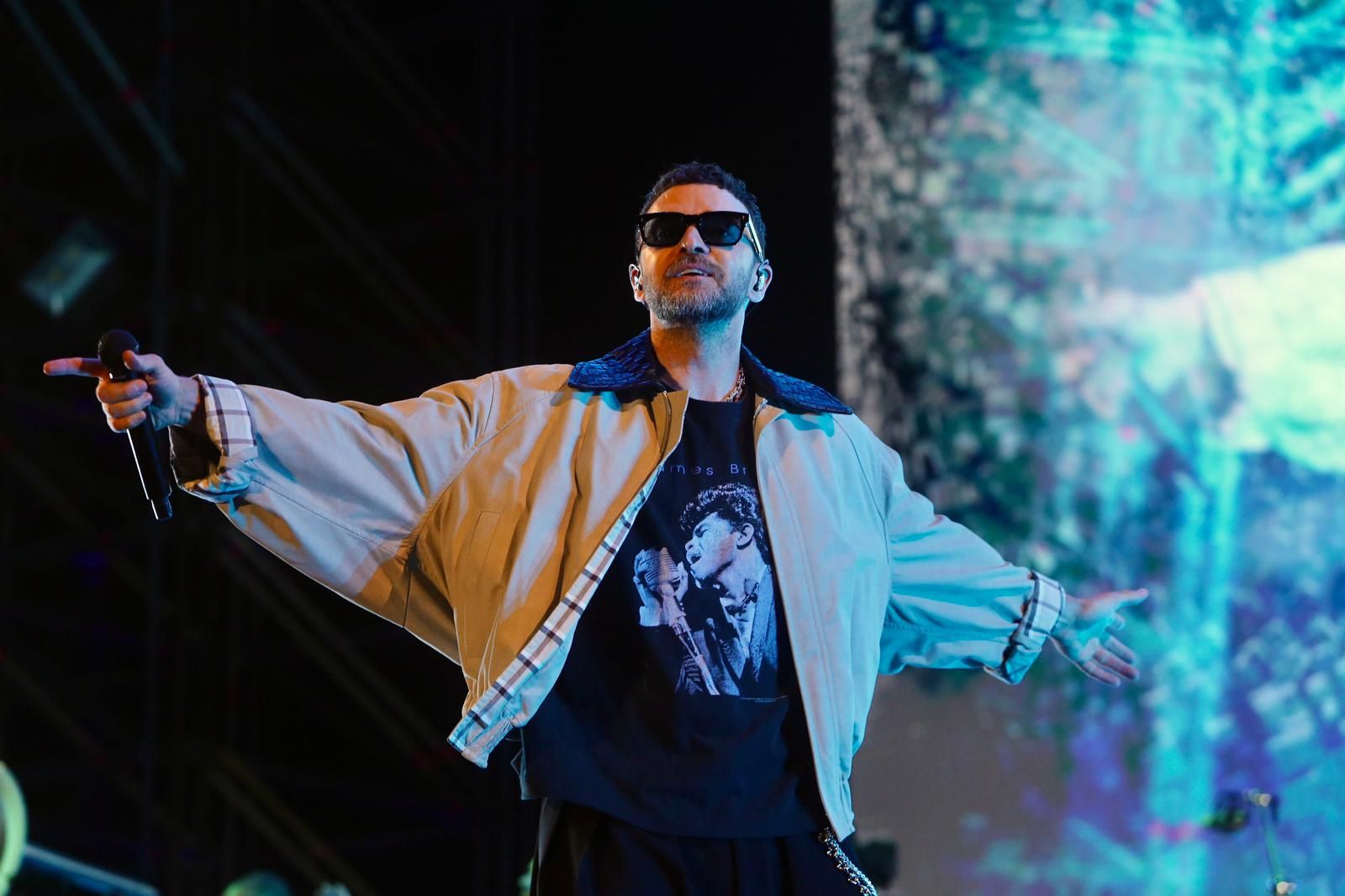 Un momento del concierto inaugural del Icónica Santalucía Sevilla Fest 2025, con Justin Timberlake 