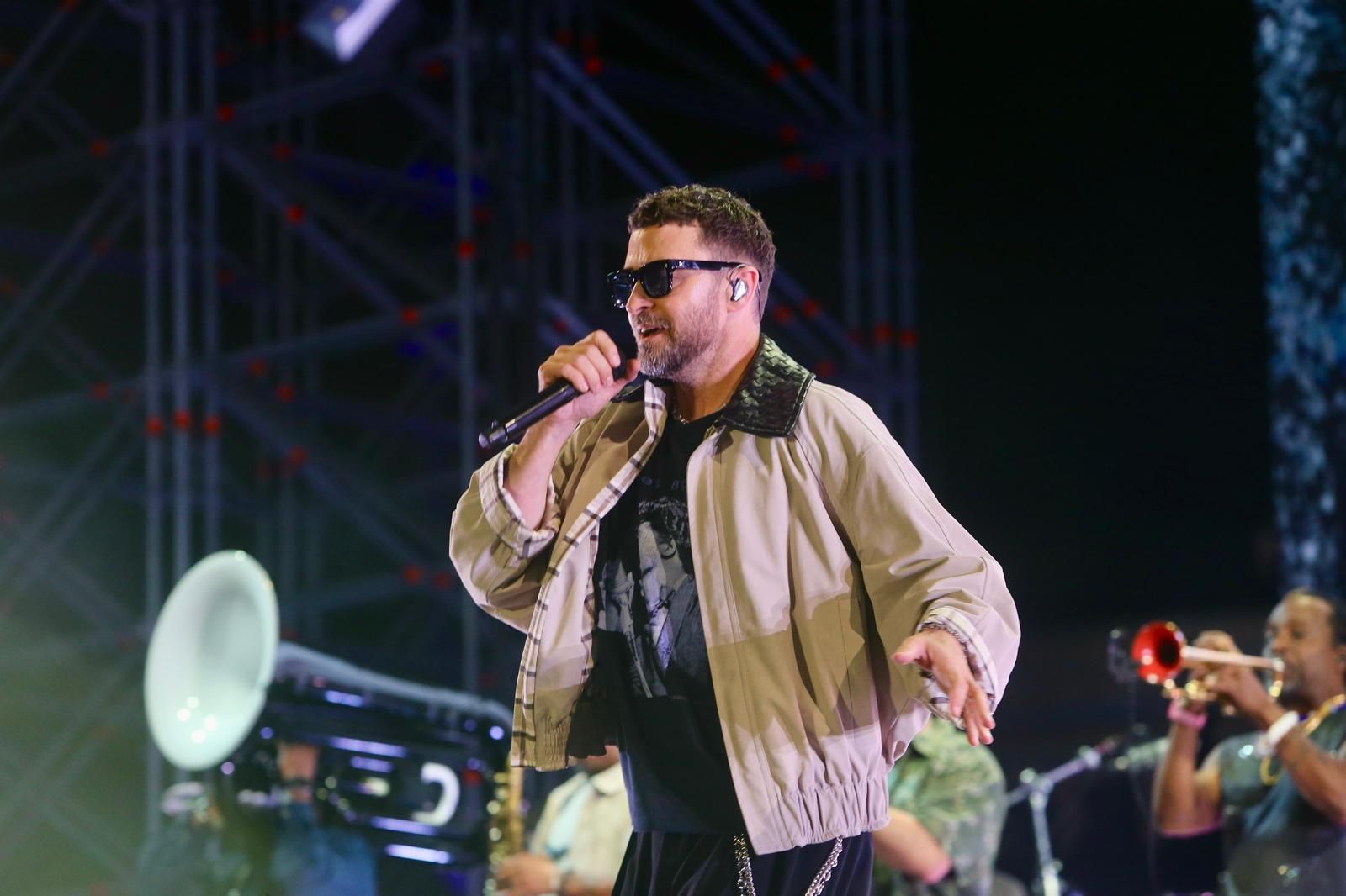 Un momento del concierto inaugural del Icónica Santalucía Sevilla Fest 2025, con Justin Timberlake 