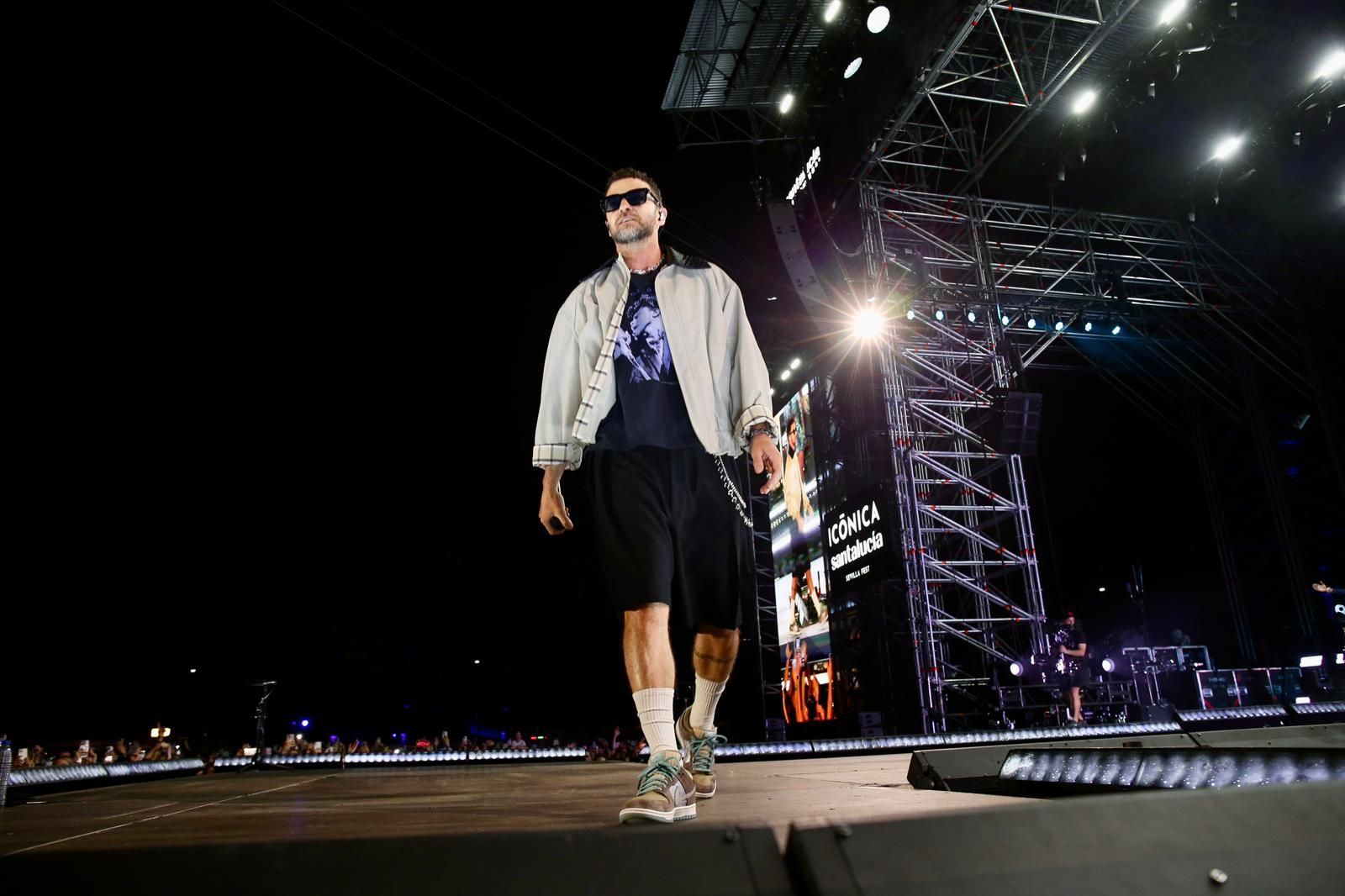Un momento del concierto inaugural del Icónica Santalucía Sevilla Fest 2025, con Justin Timberlake 