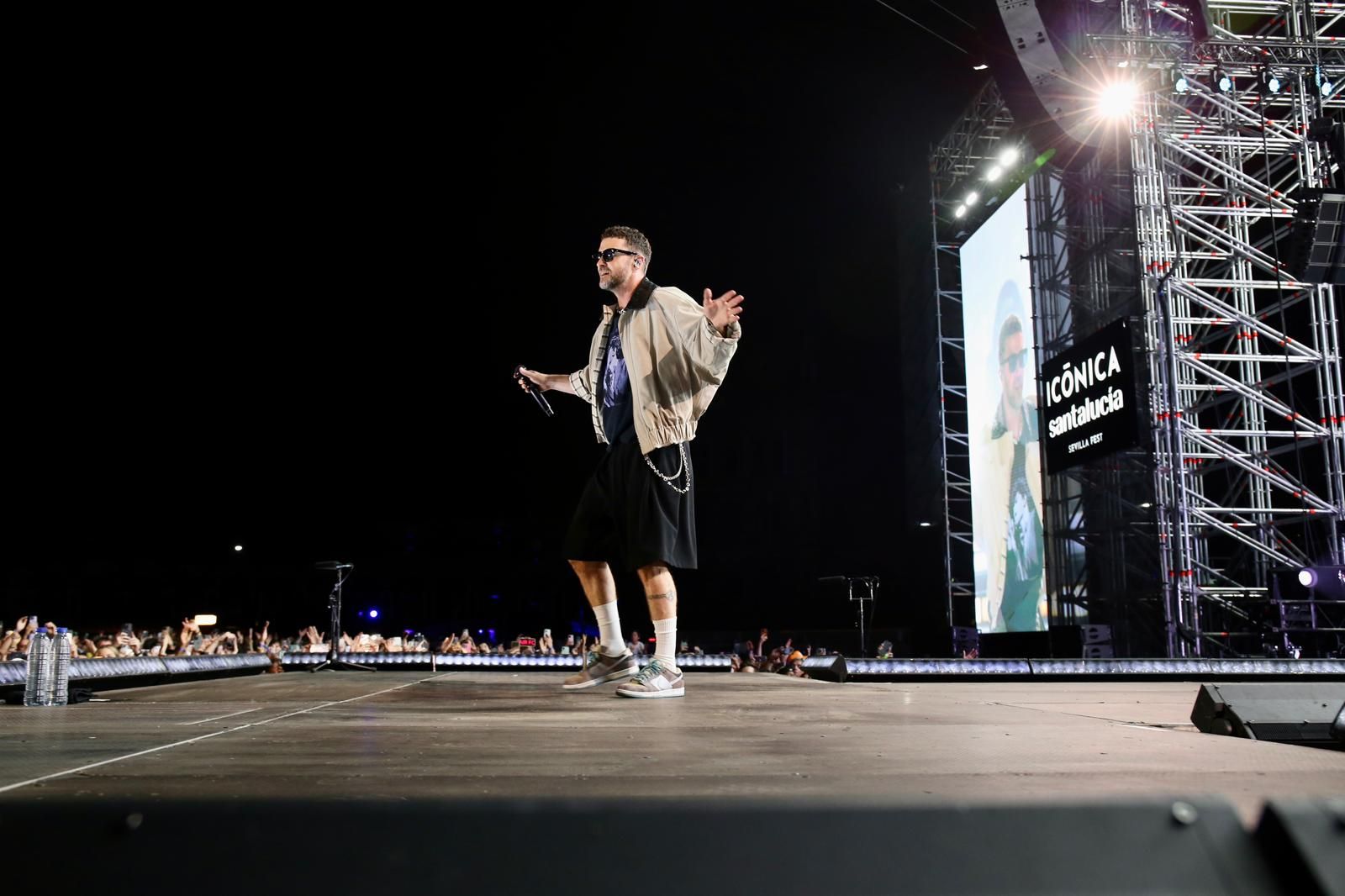 Un momento del concierto inaugural del Icónica Santalucía Sevilla Fest 2025, con Justin Timberlake 