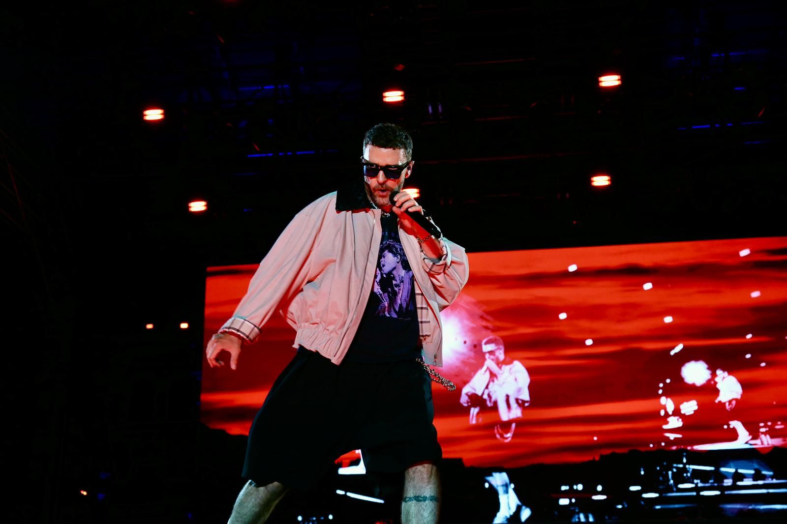 Un momento del concierto inaugural del Icónica Santalucía Sevilla Fest 2025, con Justin Timberlake 