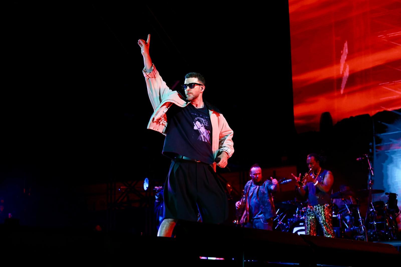 Un momento del concierto inaugural del Icónica Santalucía Sevilla Fest 2025, con Justin Timberlake 