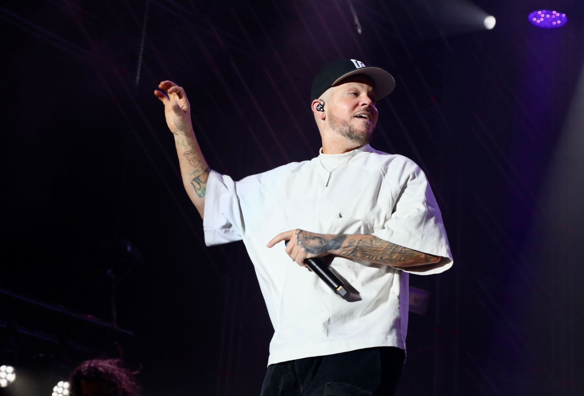 Actuación de Residente, en la noche del jueves en la Plaza de España