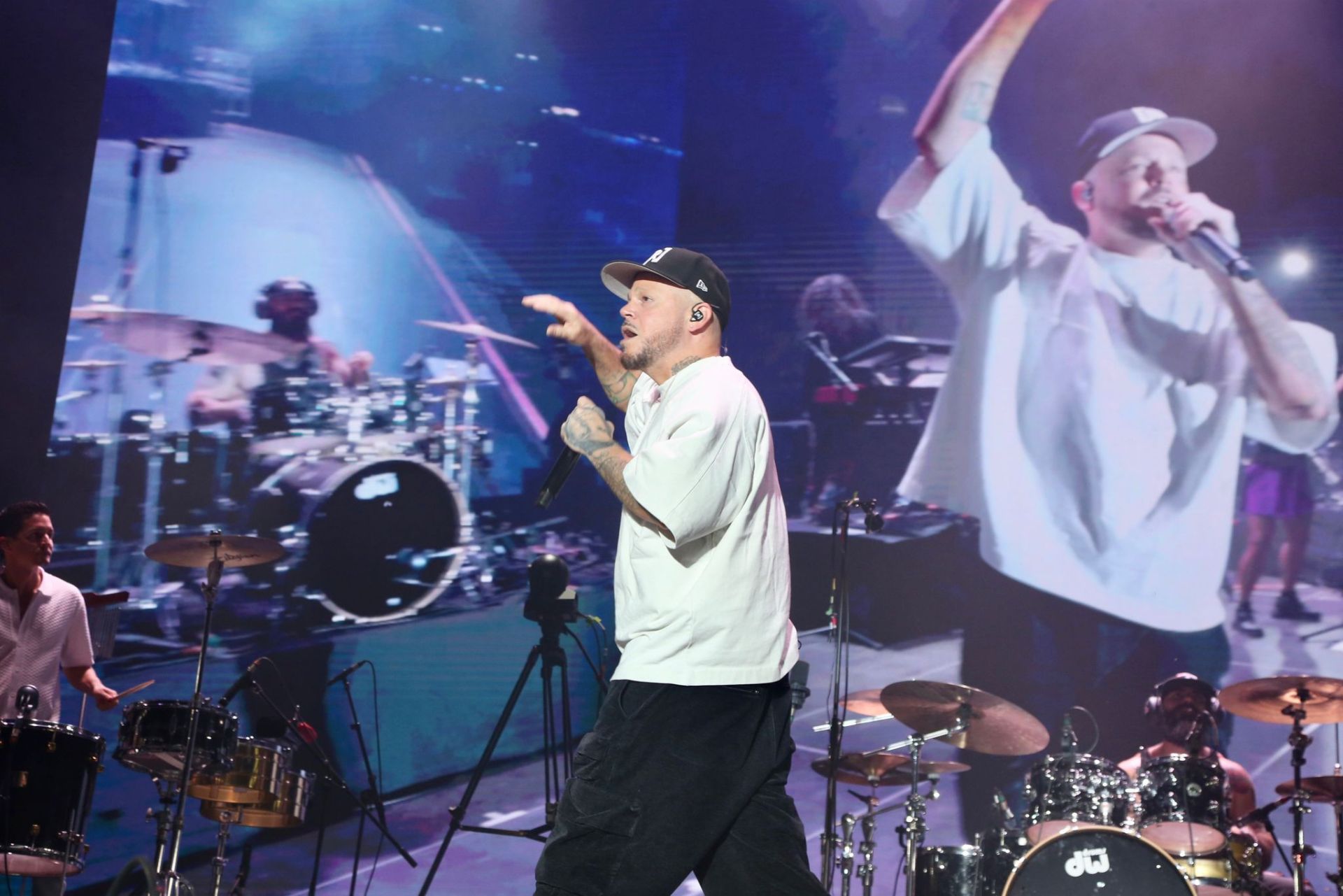 Actuación de Residente, en la noche del jueves en la Plaza de España