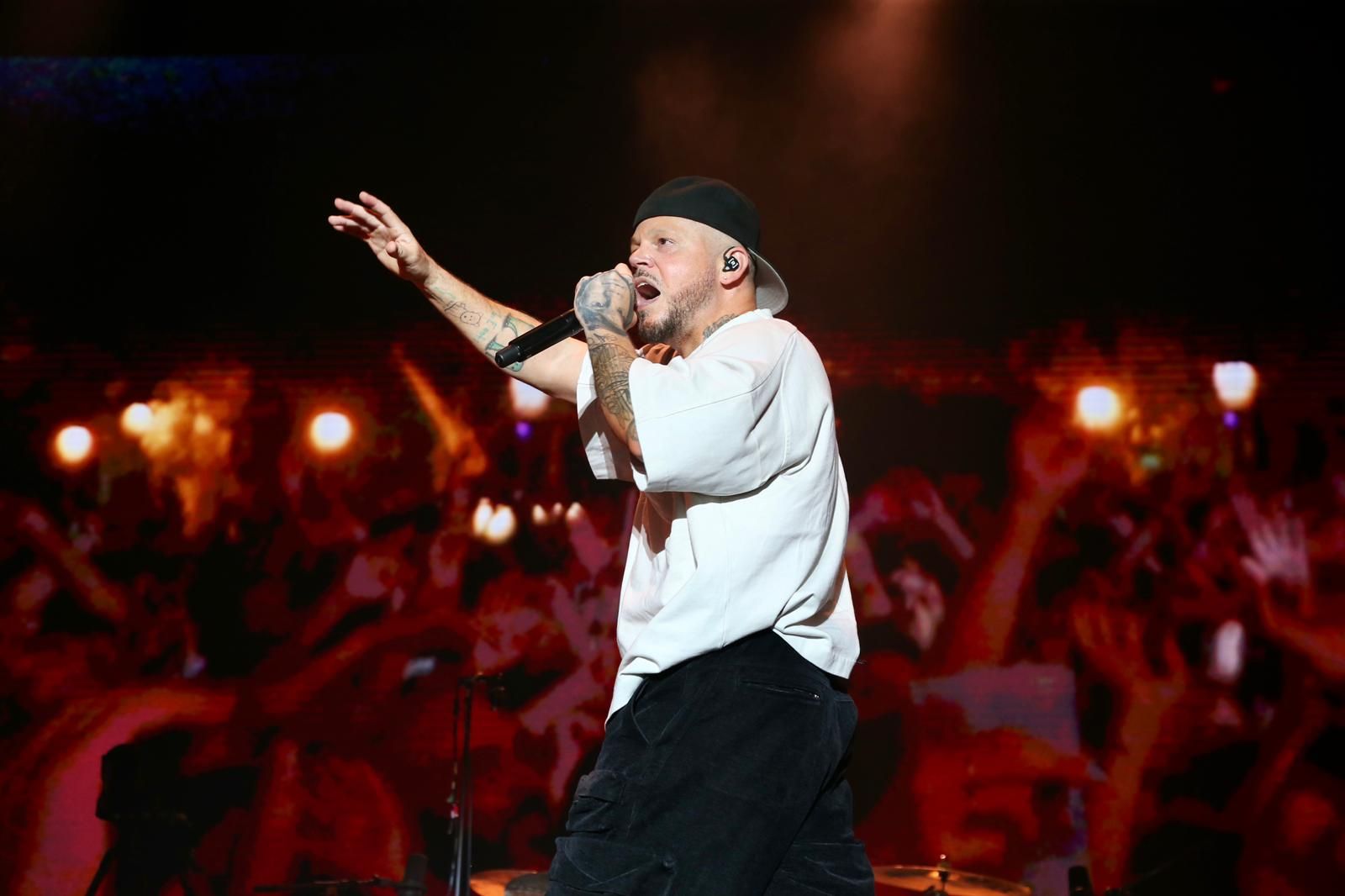 Actuación de Residente, en la noche del jueves en la Plaza de España