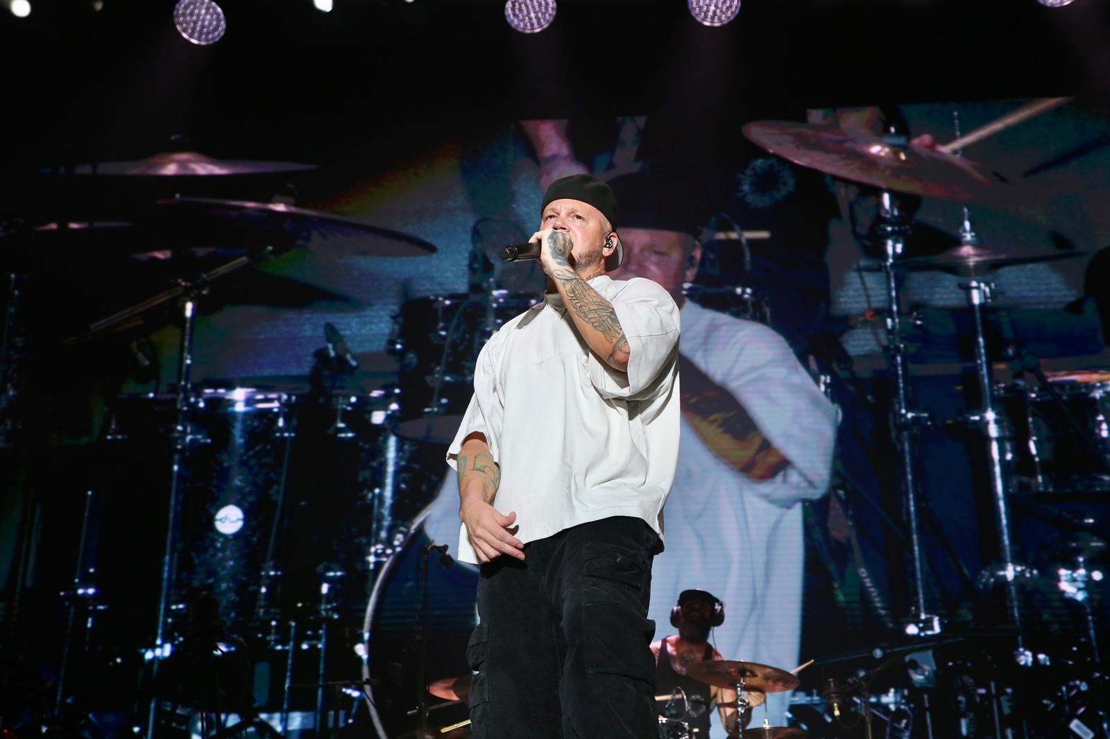 Actuación de Residente, en la noche del jueves en la Plaza de España