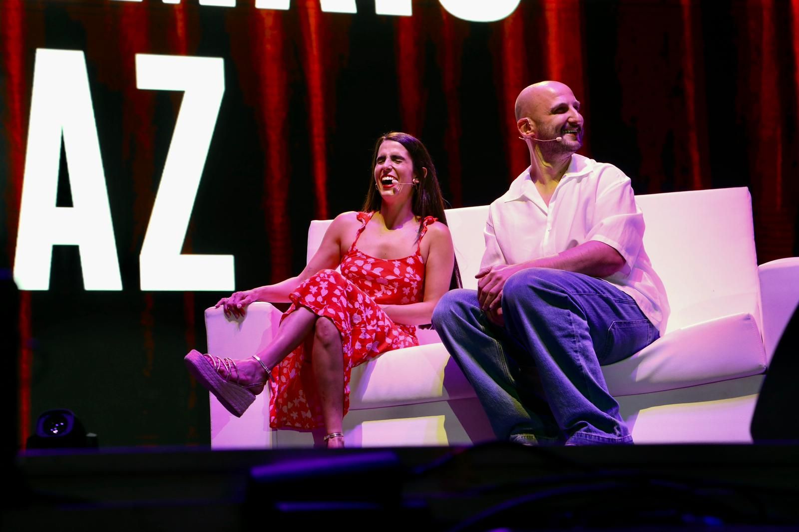 Juan Amodeo en plena actuación este martes en la Plaza de España