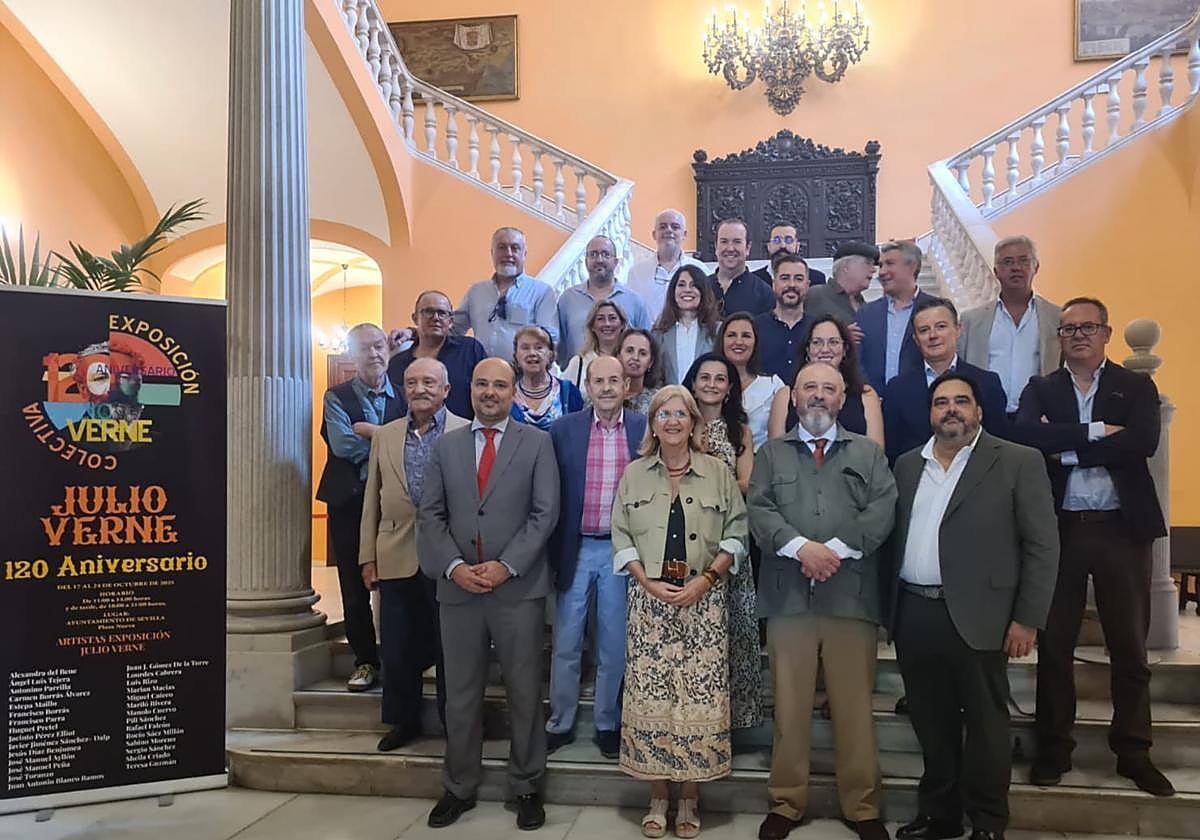 Algunos de los pintores que participan en la exposición