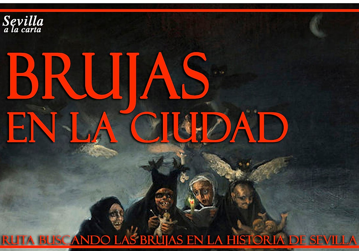 Cartel ruta brujas en la ciudad
