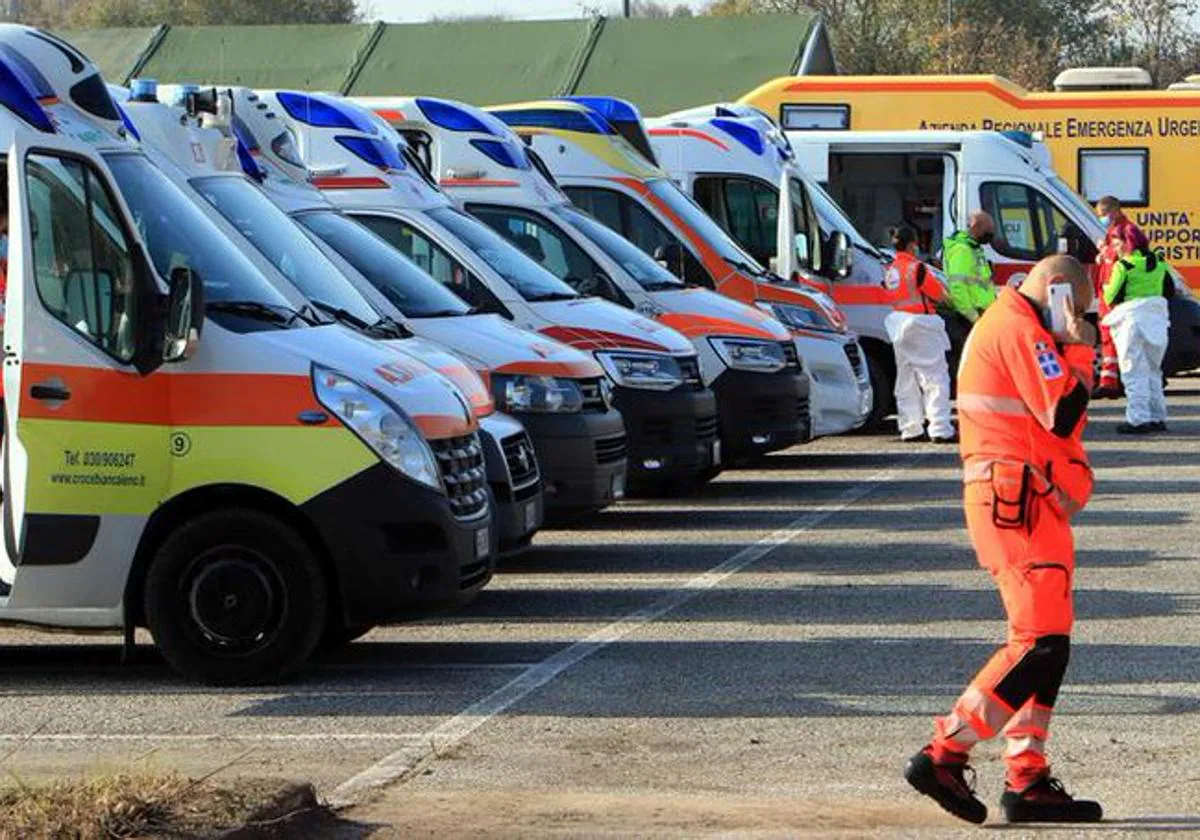 Ambulancias en Italia en una imagen de archivo