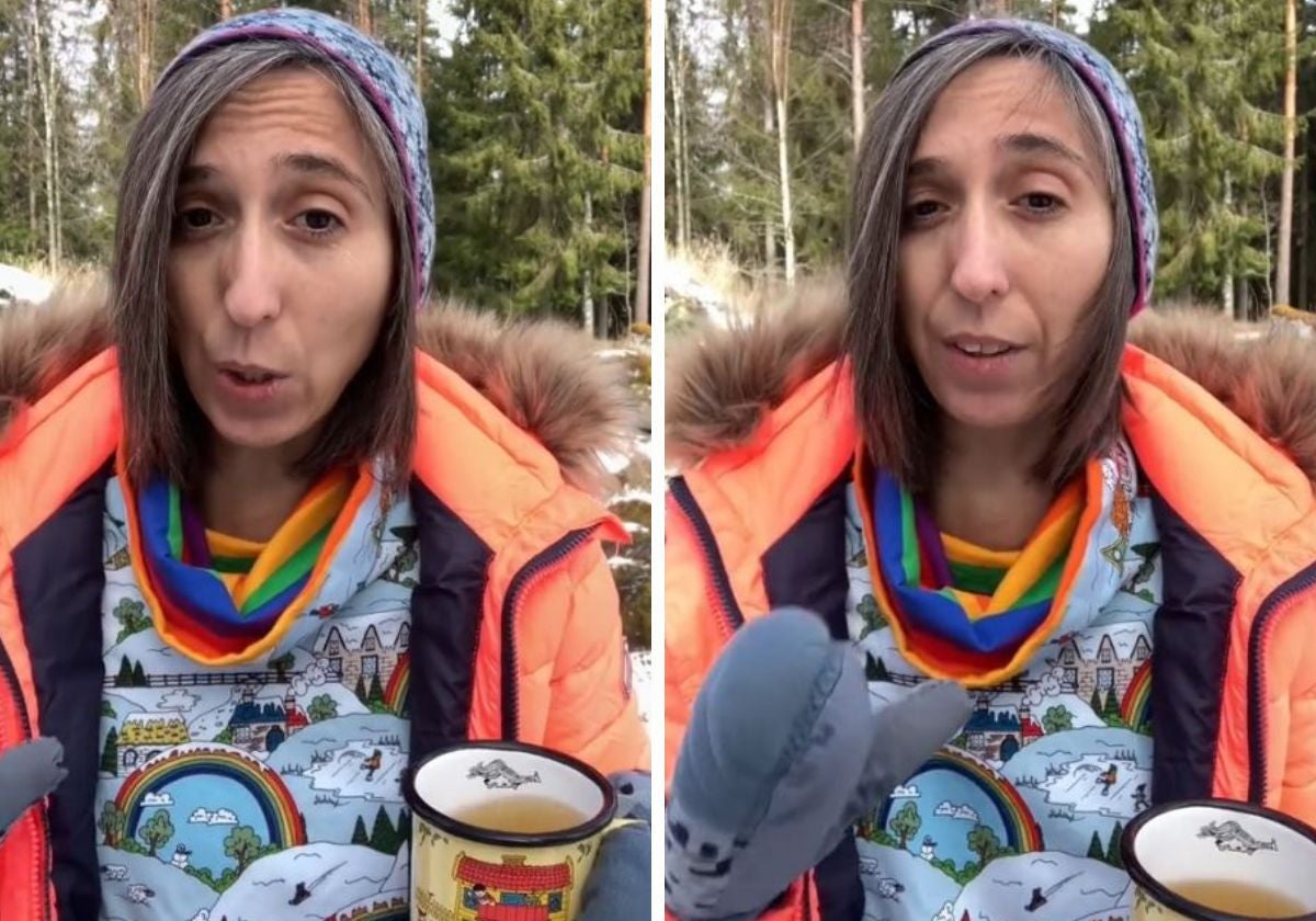 Anna, durante su vídeo explicando este choque cultural de su vida en Finlandia