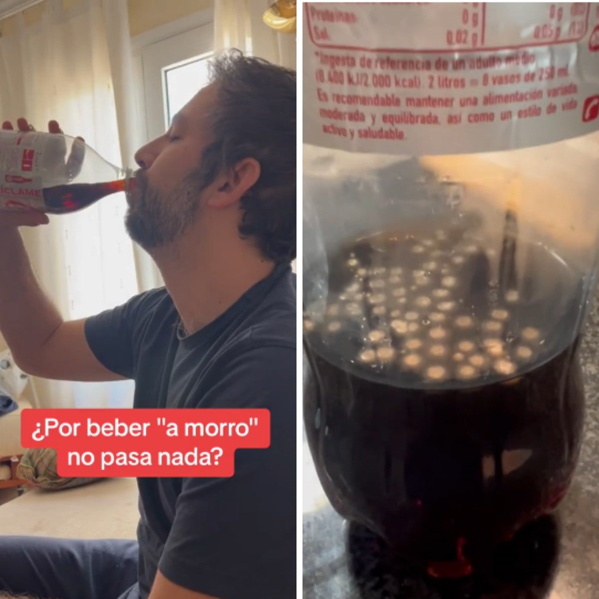 Un sanitario advierte de lo que pasa si bebes a morro de una botella