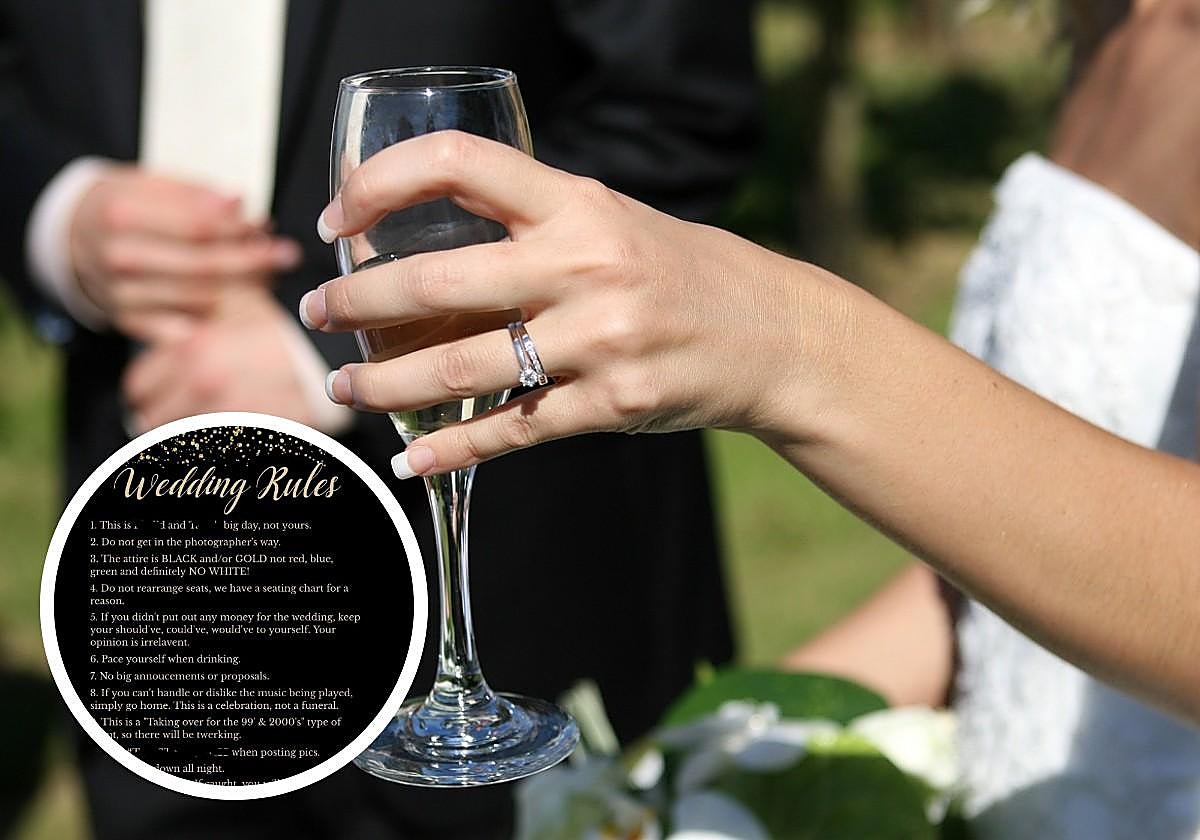 Una pareja de novios, criticada por las imposiciones a los invitados de su boda