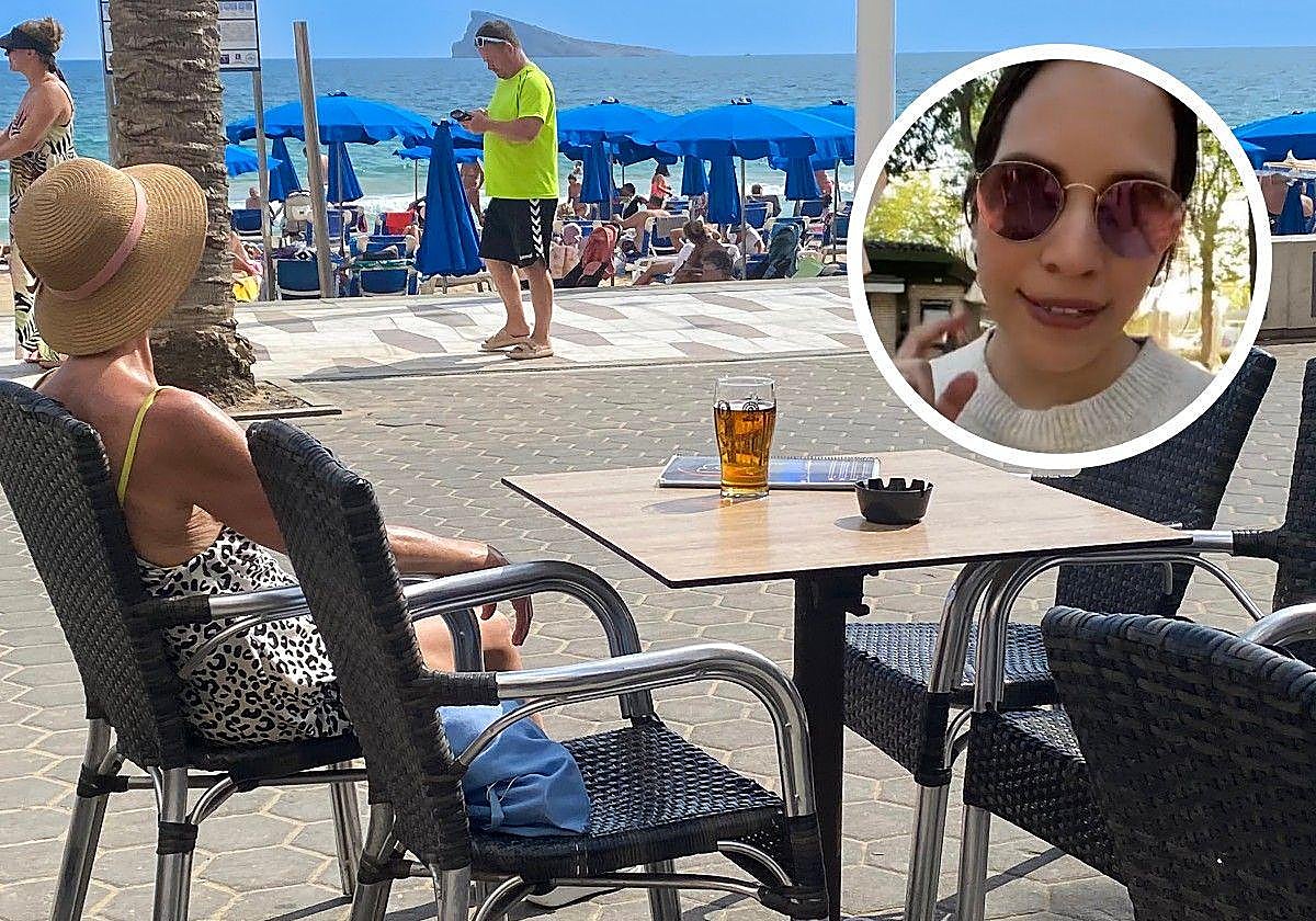 La asesora laboral y la terraza de un bar en Benidorm