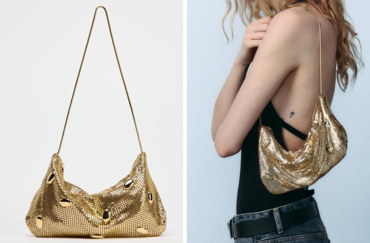 Zara tiene el bolso dorado ideal para combinar durante las fiestas de Navidad este diciembre