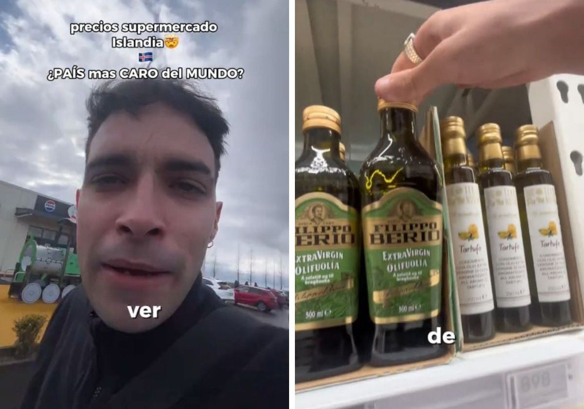 Carlos, antes y durante su paso por el supermercado islandés