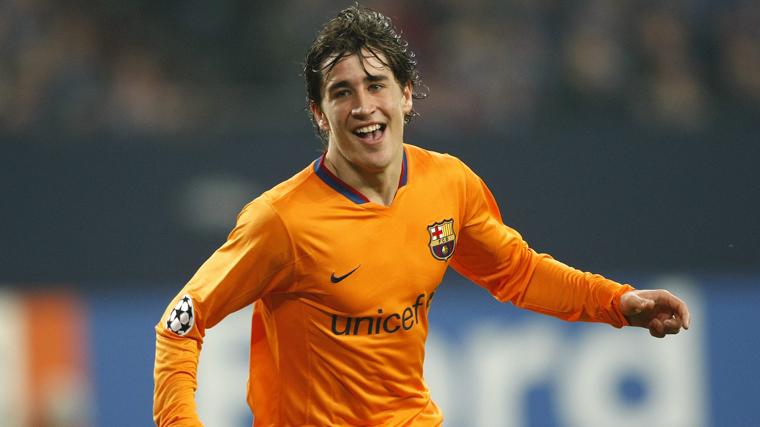 Bojan Krkic en un partido del F.C.Barcelona en 2008