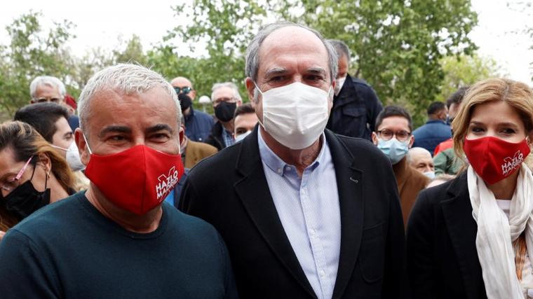 Jorge Javier con Ángel Gabilondo en un mitin en 2021