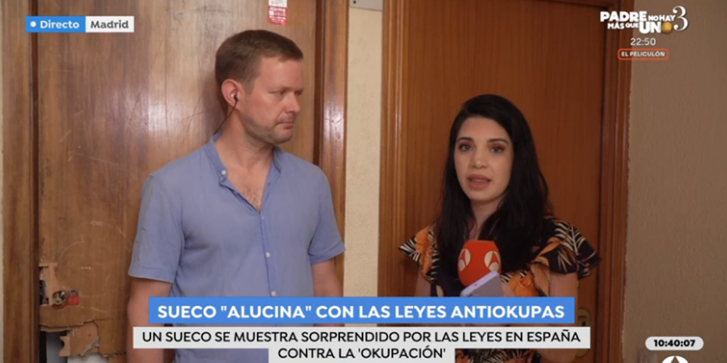 Un sueco que vive en España, sin palabras con la situación legal de los okupas en nuestro país: «Hemos pasado miedo»