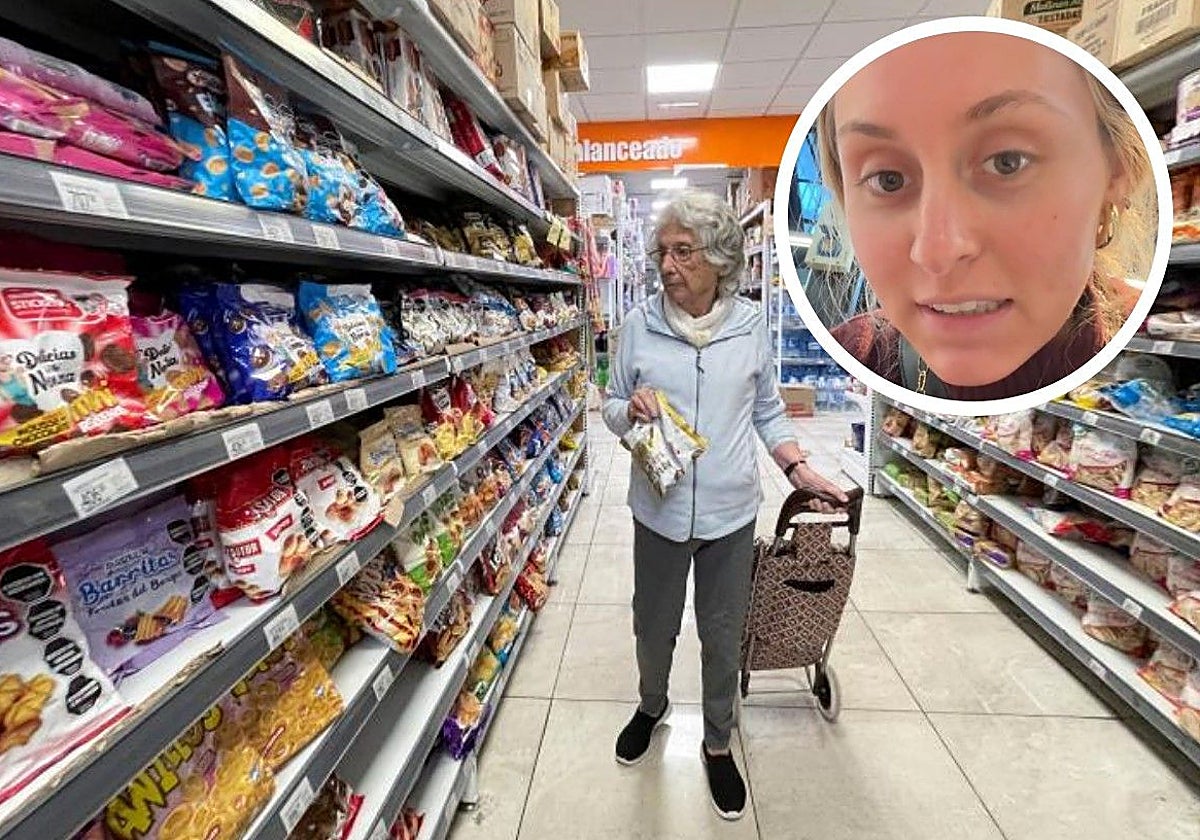 Una señora, comprando en un supermercado de Buenos Aires