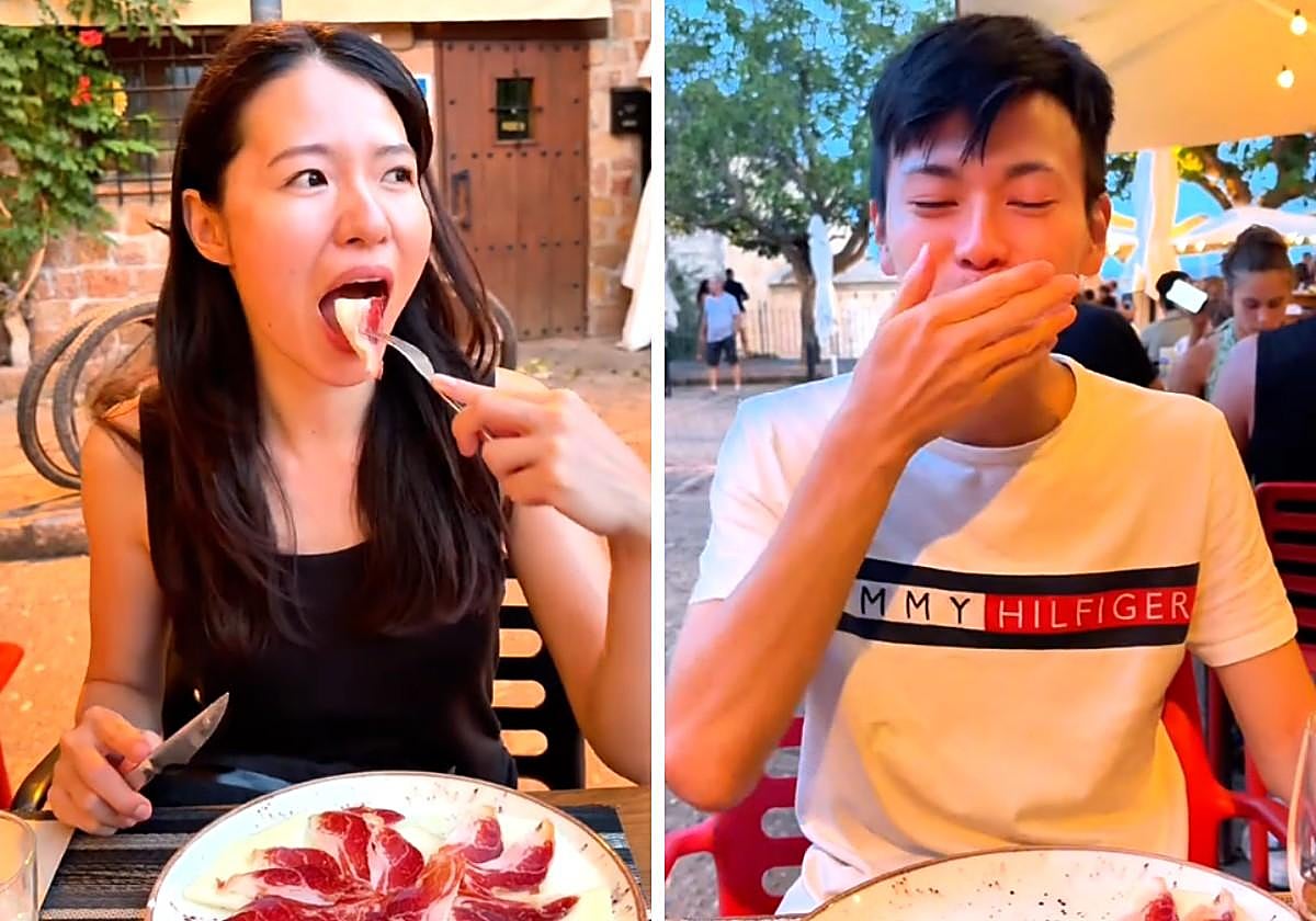 Unos japoneses prueban por primera vez el jamón con melón y opinan sin tapujos sobre este plato de España: «La combinación...»