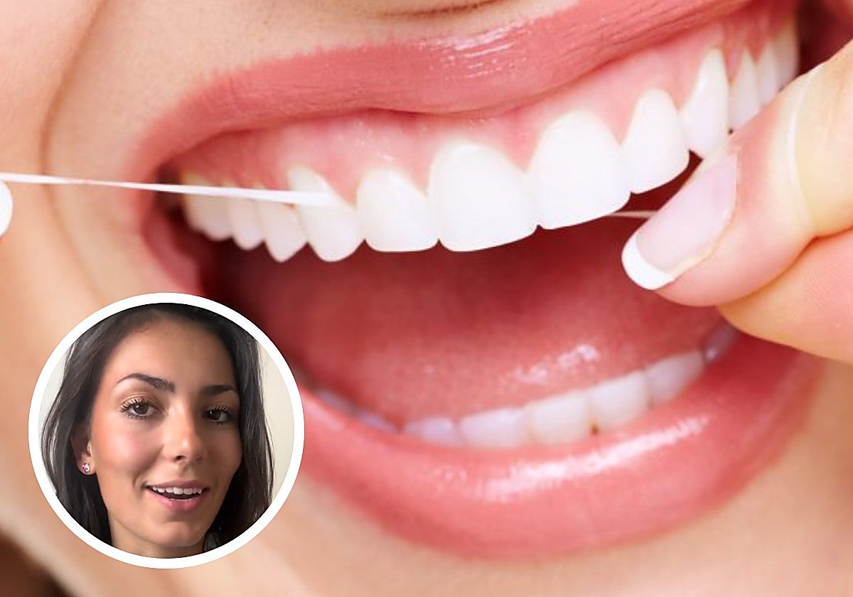 Una odontóloga enseña a pasarse correctamente el hilo dental