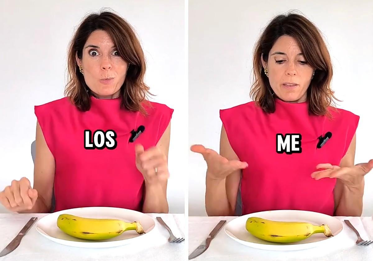 María José Gómez, experta en protocolo: «Cuando estamos sentados en la mesa, el plátano se debe comer de esta forma, no con las manos»