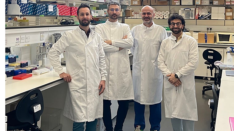 Giovanni Giobbe, Dr. Mattia Gerli, Prof. Paolo De Coppi y Giuseppe Cala.