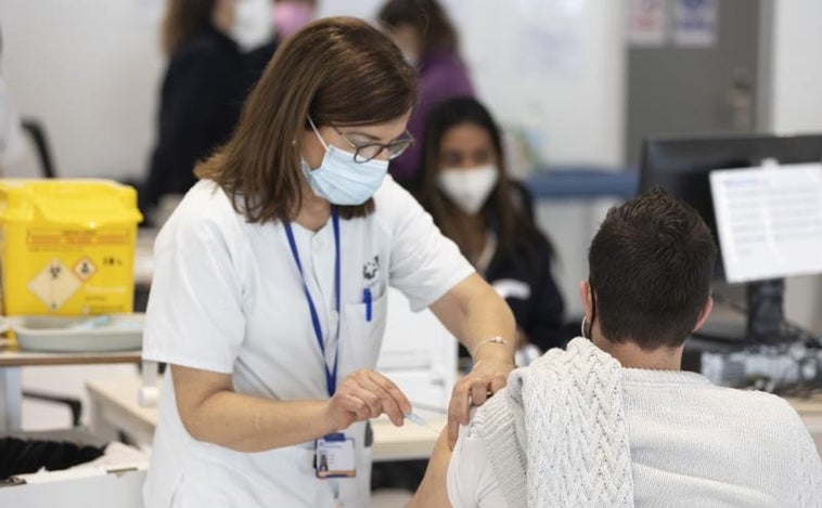 Centro de vacunación durante la pandemia