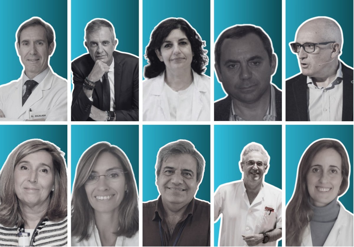De izquierda a derecha y de arriba a abajo: Javier Escalada, Esteban Jódar, María Ballesteros, Antonio Pérez Pérez, Fernando Gómez Peralta, Irene Bretón Lesmes, Nuria Vilarrasa, Francisco José Tinahones Madueño, Ignacio Conget Donlo y María Asunción Martínez Brocca