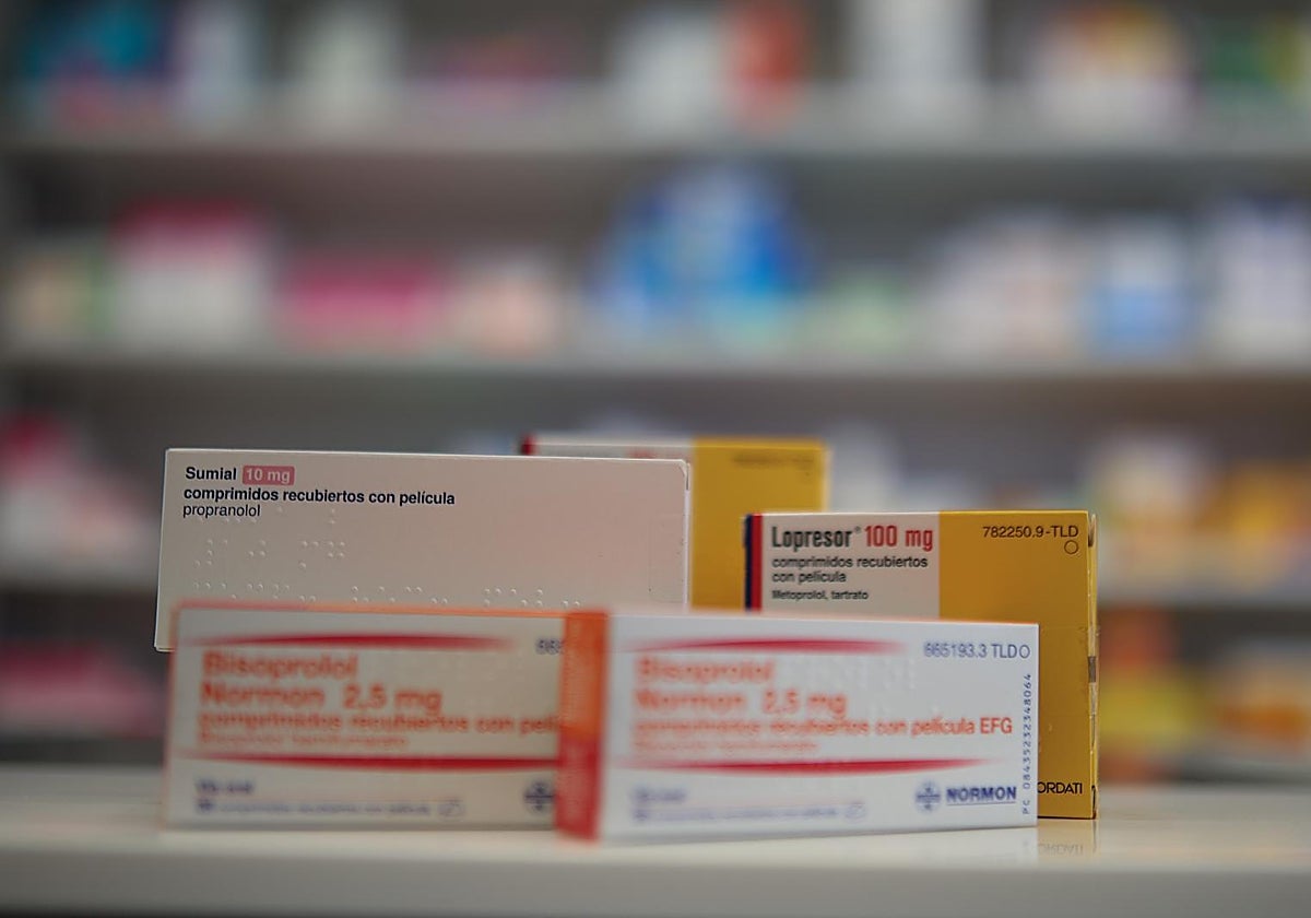 Varias cajas de medicamentos betabloqueantes