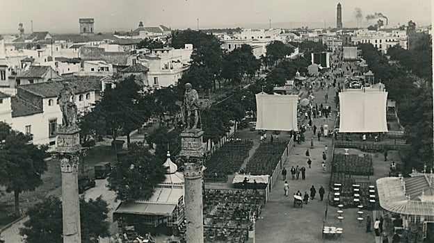 Cine de verano de la Alameda de Hércules en 1930