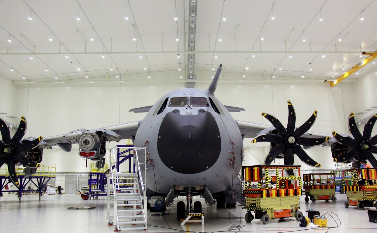 Avión A-400M (T.23), cuyo mantenimiento corre a cargo de la Maestranza Aérea de Sevilla