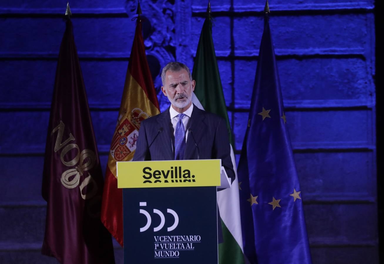 El Rey Felipe VI preside los actos de clausura del V Centenario de la I Vuelta al Mundo en el Real Alcázar de Sevilla