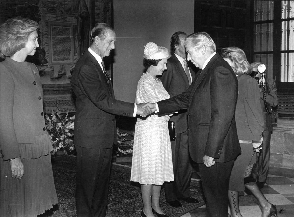 Visita de la Reina Isabel II y el Duque de Edimburgo a Sevilla en 1988