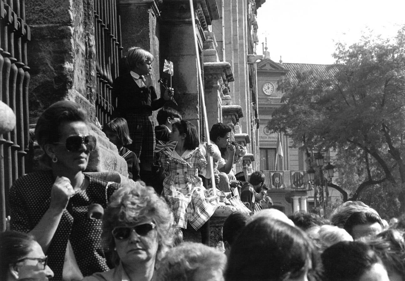 Visita de la Reina Isabel II y el Duque de Edimburgo a Sevilla en 1988