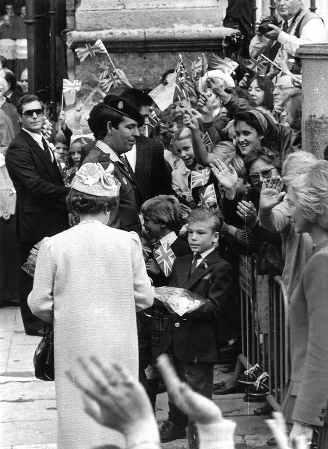 Visita de la Reina Isabel II y el Duque de Edimburgo a Sevilla en 1988