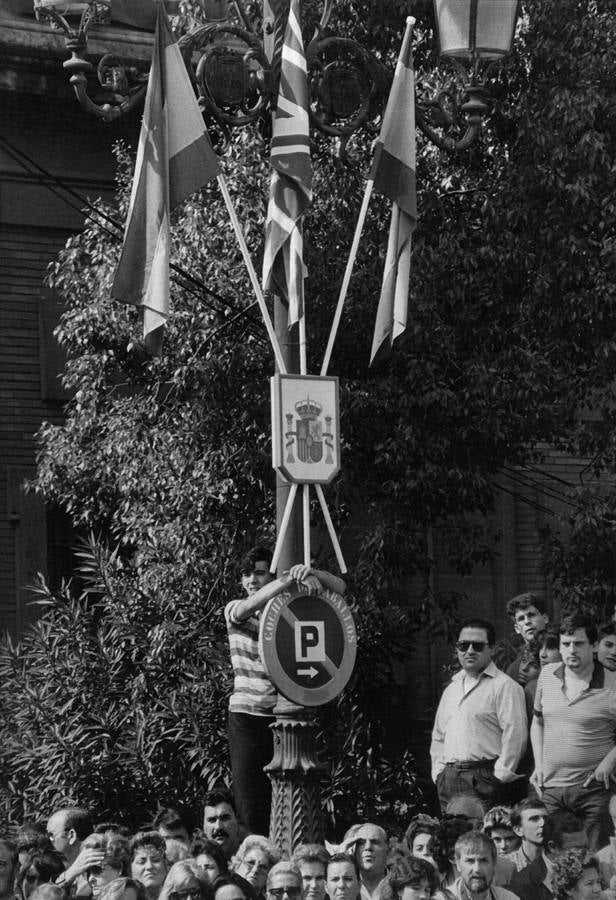 Visita de la Reina Isabel II y el Duque de Edimburgo a Sevilla en 1988