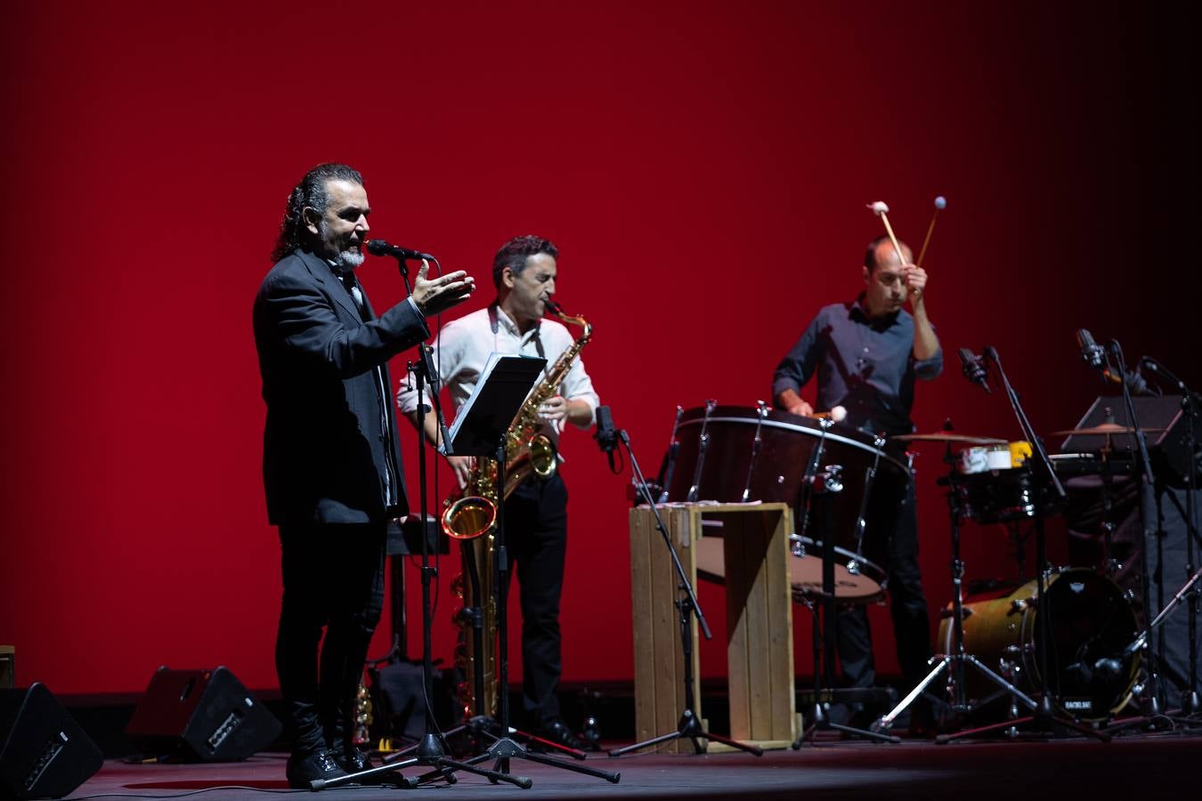 David Lagos durante la actuación que ofreció en el Cartuja Center en la Bienal de Flamenco de 2022